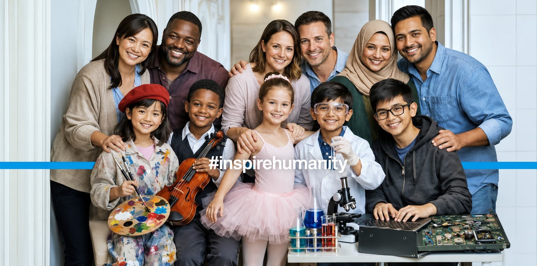 #inspirehumanity — families and children across the arts, science and performance